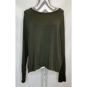 Athleta Shirt Women’s Size Lg Dark Green Long Sleeve Athleisure Top Super Soft
